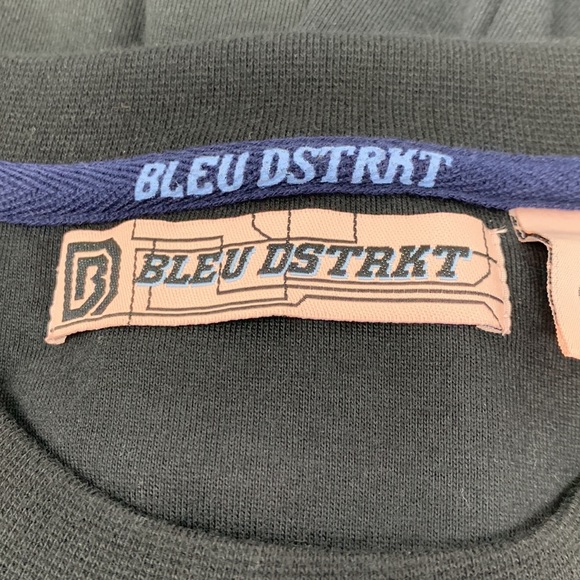 Bleu DSTRKT black graphic t shirt short sleeves one of a kind art to wear size L - Picture 4 of 7